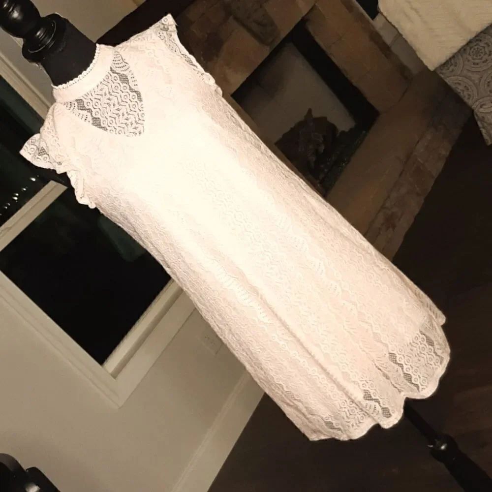 As U Wish Peach Mini Dress with Peach Lace Overlay